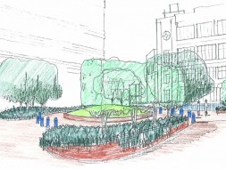 Queen Mary and Westfield College London University square concept sketch
